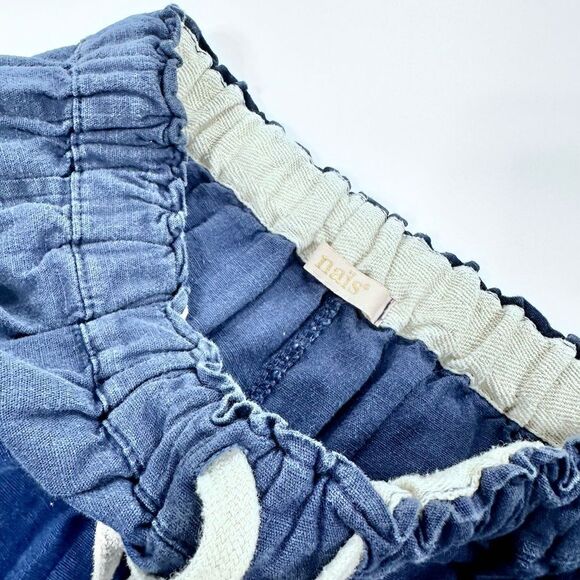 Nais cotton linen elastic waist cropped paint with lace cuff S - Picture 5 of 10